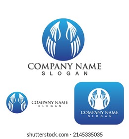 Wing falcon bird  Logo Template vector