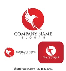 Vector de plantilla de logotipo de ave halcón ala