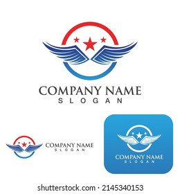 Wing falcon bird  Logo Template vector