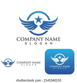 Wing falcon bird  Logo Template vector
