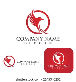 Wing falcon bird  Logo Template vector
