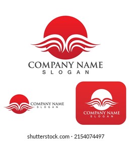 Wing falcon bird  Logo Template vector