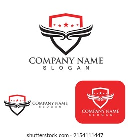 Wing falcon bird  Logo Template vector