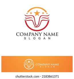 Wing falcon bird  Logo Template vector