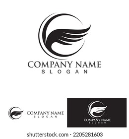Wing falcon bird  Logo Template vector