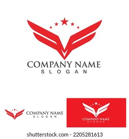 Wing falcon bird  Logo Template vector