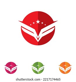 Walker-Falcon-Vogel-Logo-Vorlage Vektor