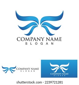 Wing falcon bird  Logo Template vector