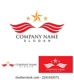 Wing falcon bird  Logo Template vector
