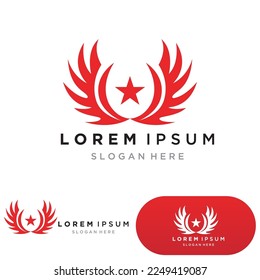 Wing falcon bird  Logo Template vector