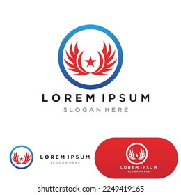 Wing falcon bird  Logo Template vector