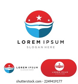 Wing falcon bird  Logo Template vector