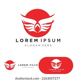 Wing falcon bird  Logo Template vector