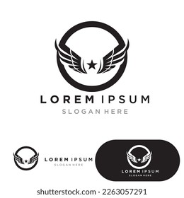 Wing falcon bird  Logo Template vector