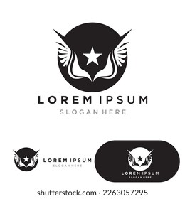Vector de plantilla de logotipo de ave halcón ala