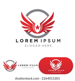 Wing falcon bird  Logo Template vector