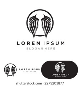 Vector de plantilla de logotipo de ave halcón ala