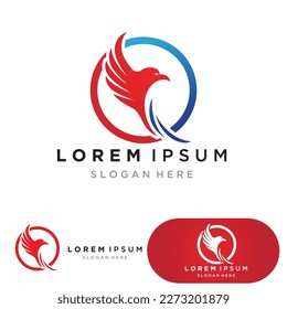 Wing falcon bird  Logo Template vector