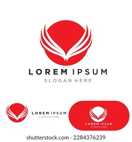Vector de plantilla de logotipo de ave halcón ala