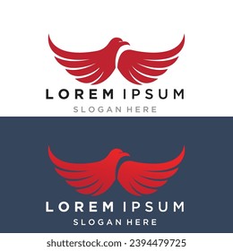 Vector de plantilla de logotipo de ave halcón ala