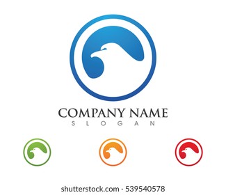 Wing Falcon Eagle Bird Logo Template vector icon