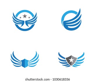 Wing Falcon Logo Template vector illustration design