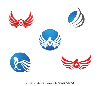 Wing Falcon Logo Template vector illustration design