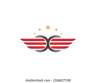 Wing Falcon Logo Template vector illustration design