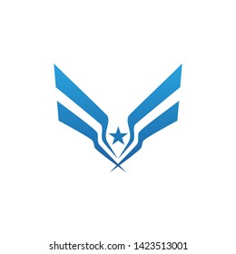 Wing Falcon Logo Template vector illustration design