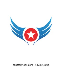 Wing Falcon Logo Template vector illustration design