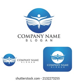 Wing Falcon Logo Template vector illustration design