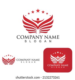 Wing Falcon Logo Template vector illustration design