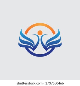 Wing falcon logo vector image