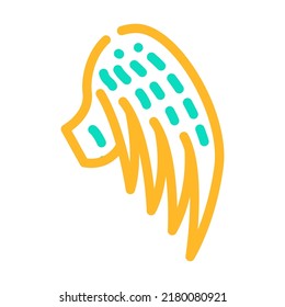 wing with feather color icon vector. wing with feather sign. isolated symbol illustration