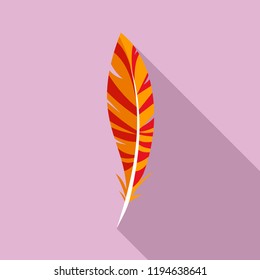 Wing feather icon. Flat illustration of wing feather vector icon for web design