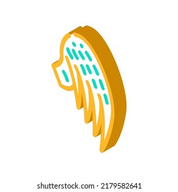 wing with feather isometric icon vector. wing with feather sign. isolated symbol illustration