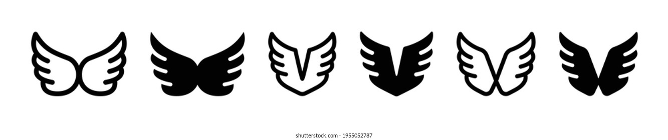 Wing feather symbol icon vector illustration.