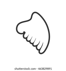 Wing feather white decoration icon. Isolated and flat illustration. Vector graphic