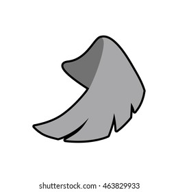 Wing feather white decoration icon. Isolated and flat illustration. Vector graphic