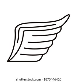 wing feathers bird line style vector illustration design