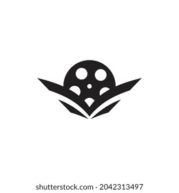 Wing film logo template design vector icon illustration