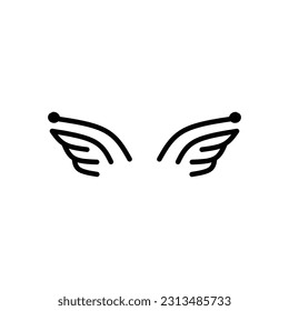 wing flat icon set vector illustration