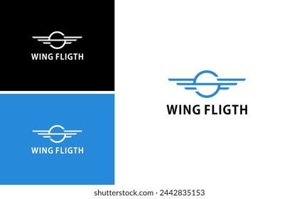 wing flight logo with letter s  sport vector. patriotic veteran logotype idea