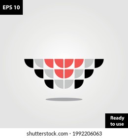 Wing flight in quarter circle style logo company, logo vector template design. Ready to use, easy for edit.