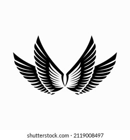 logotipo vectorial abstracto de mosca de alas