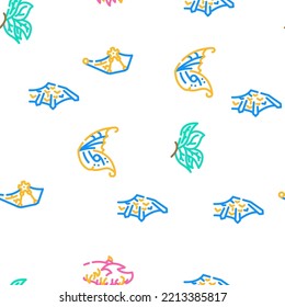 Wing Fly Animal, Bird And Insect vector seamless pattern thin line illustration