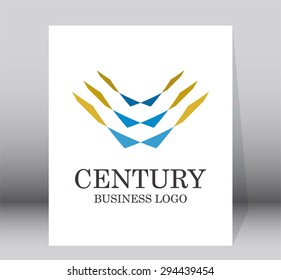 Wing fly luxury geometric logo element design vector shape icon business symbol abstract template business company