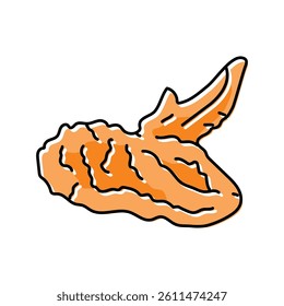 wing fried chicken color icon vector. wing fried chicken sign. isolated symbol illustration