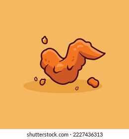 wing fried chicken illustration vector