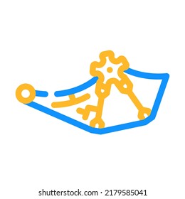 wing with gear color icon vector. wing with gear sign. isolated symbol illustration